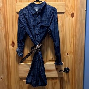 Long blue Jean dress